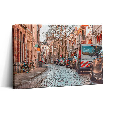 Obraz na plátne 30x20 Pokojná ulička s bicyklami