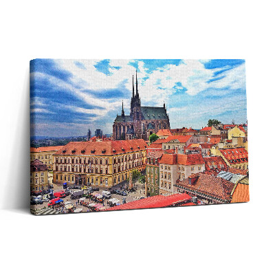 Obraz na plátne 30x20 Katedrála a historické domy v meste