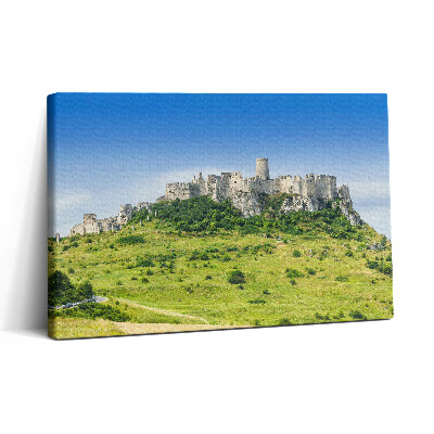 Obraz na plátne 30x20 Hrad na kopci pod modrou oblohou