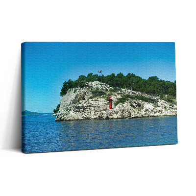 Obraz na plátne 30x20 Maják na skalnatom pobreží