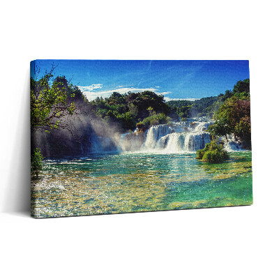 Fotoobraz na plátne 30x20 Vodopády v letnej krajine