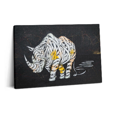 Obraz na plátne 60x40 Abstraktný pohľad na nosorožca a hudobnú skupinu