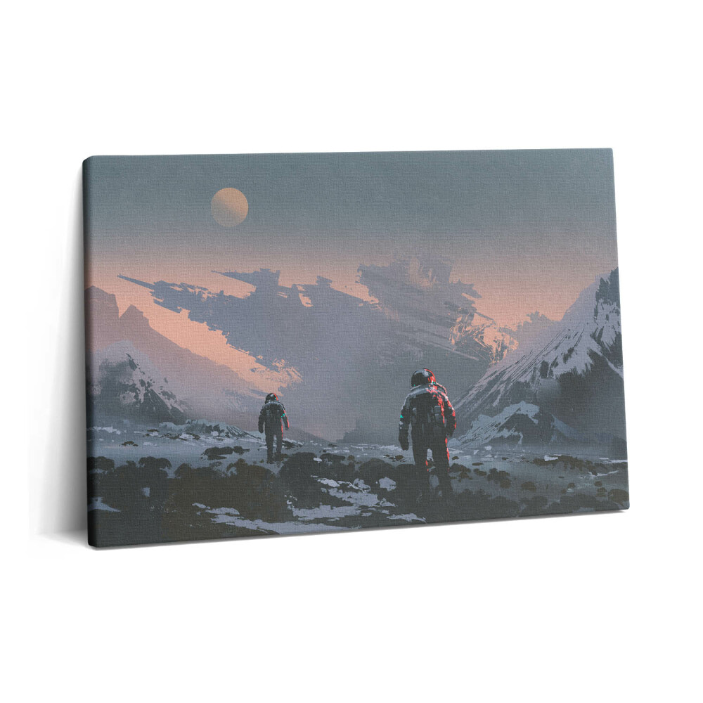 Fotoobraz na plátne 60x40 Astronauti a Mliečna dráha