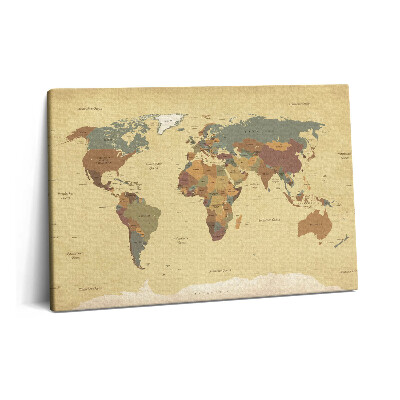 Obraz na plátne 60x40 Mapa sveta vo vintage štýle