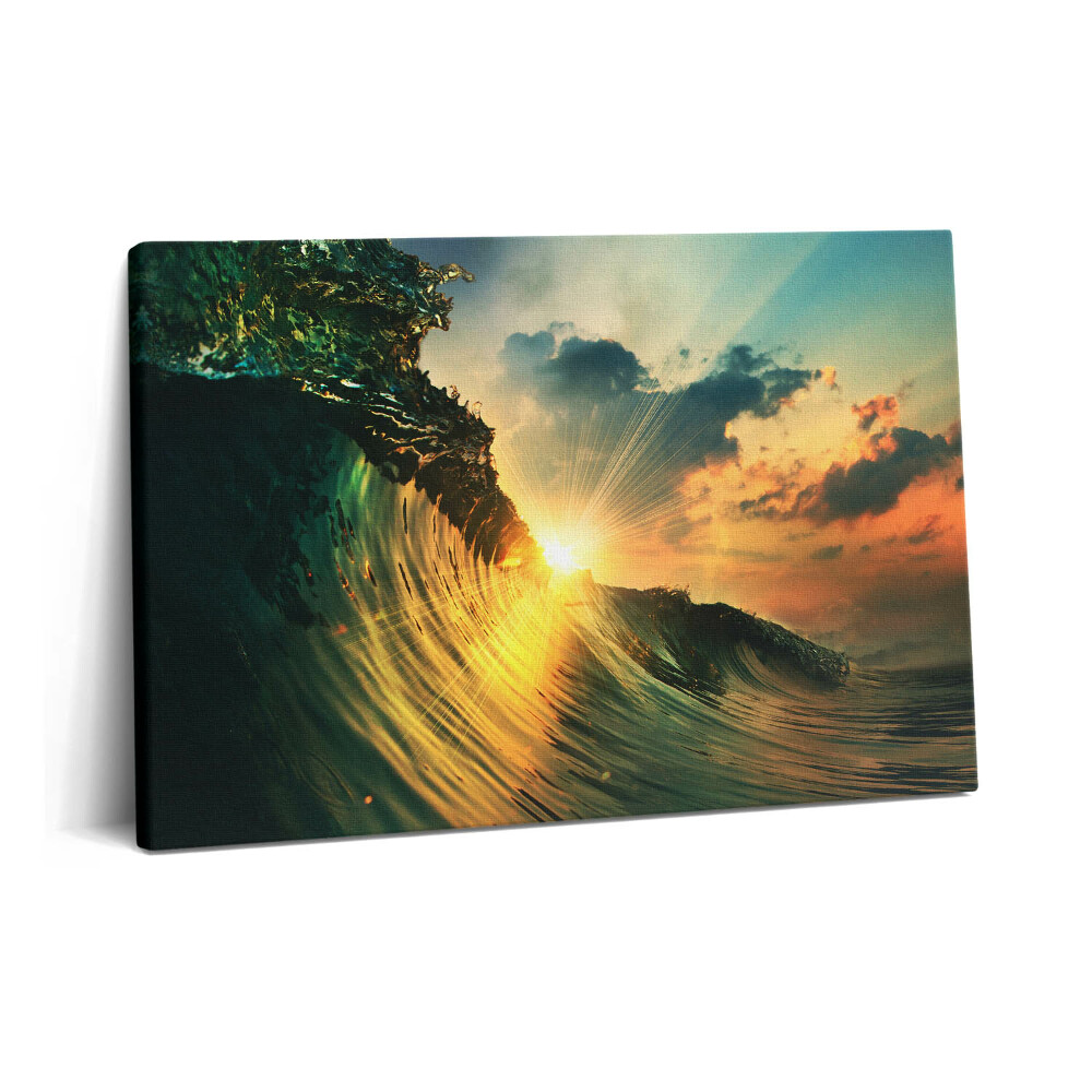 Obraz na plátne 60x40 Morská vlna a západ slnka