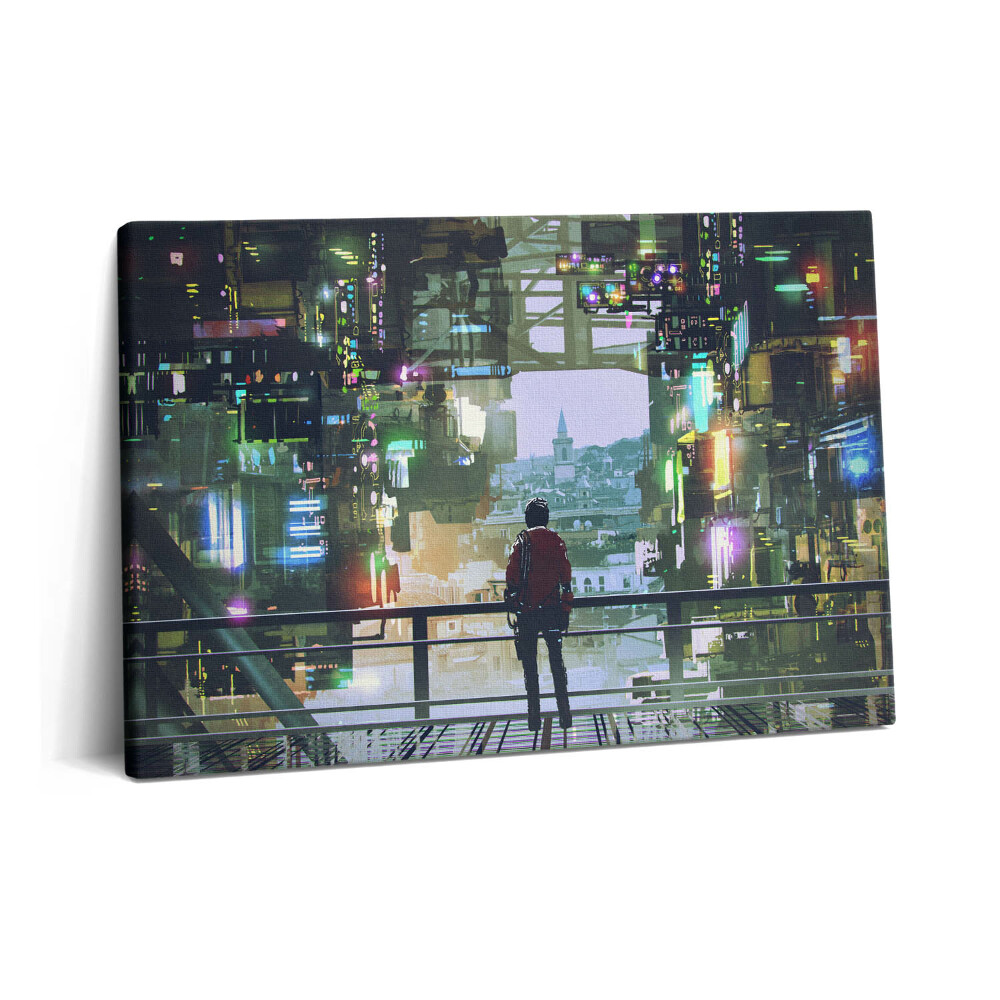 Fotoobraz na plátne 60x40 Kyberpunkové mesto