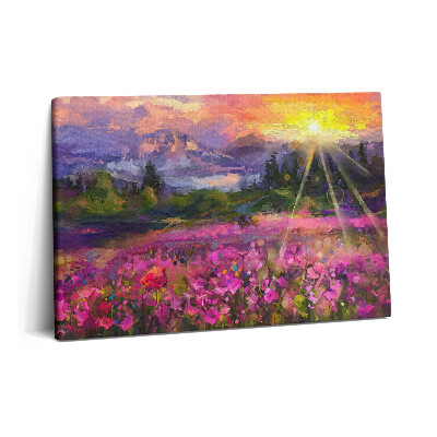 Fotoobraz na plátne 60x40 Lúka pri západe slnka