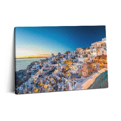 Fotoobraz na plátne 60x40 Západ slnka na Santorini