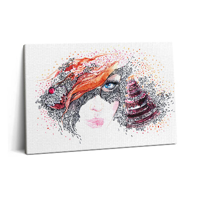 Obraz na plátne 60x40 Abstraktná sladká žena s koláčom