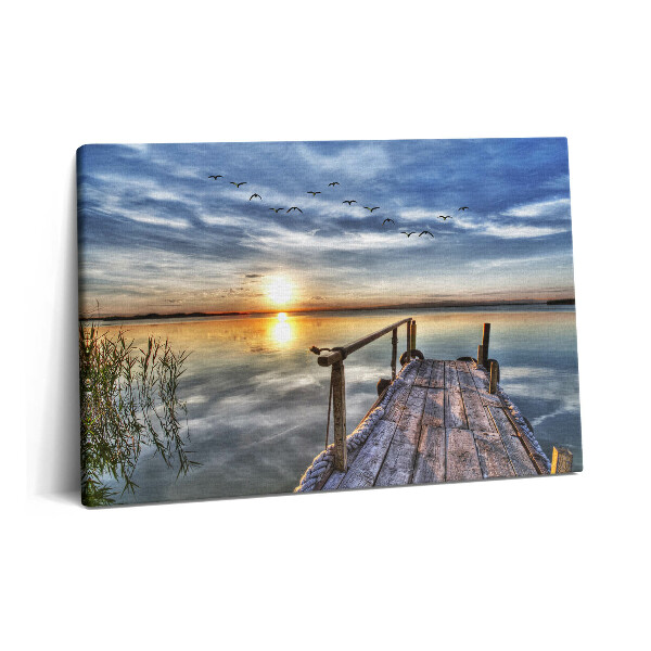 Fotoobraz na plátne 60x40 Západ slnka nad jazerom