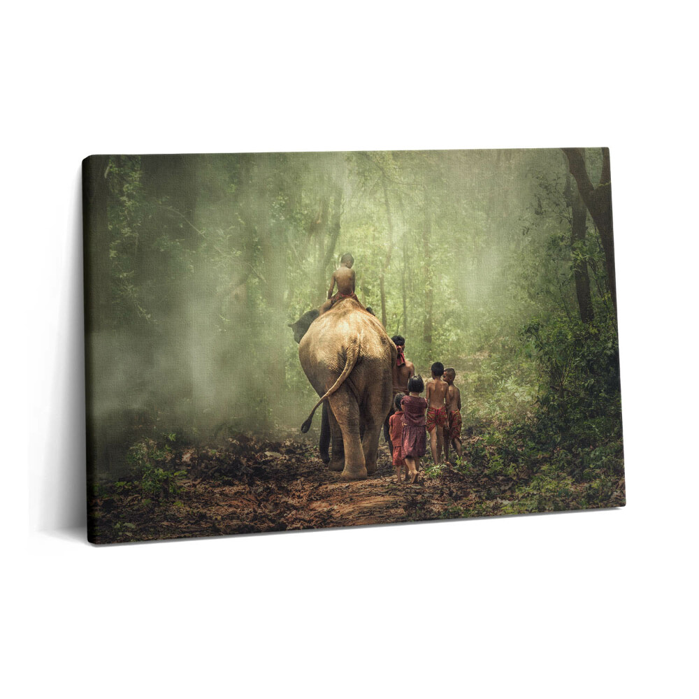 Obraz na plátne 60x40 Deti a slon
