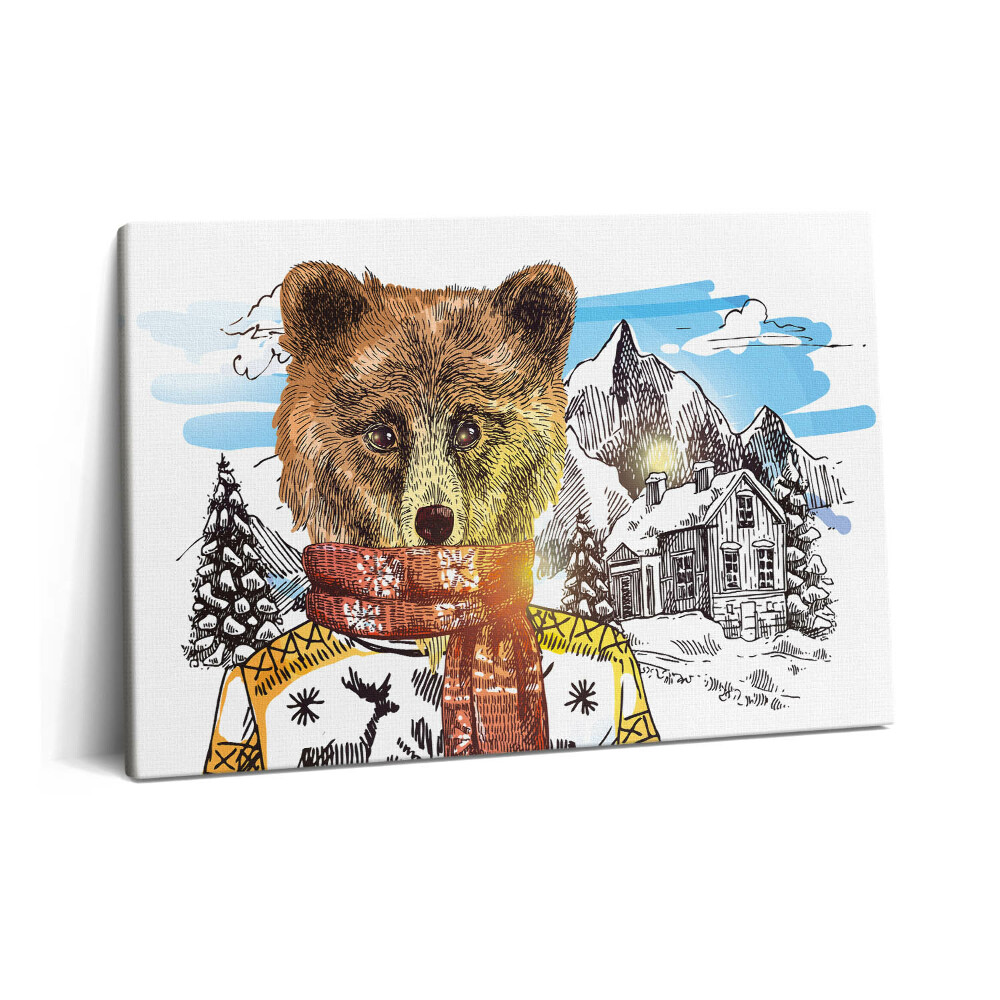 Obraz na plátne 60x40 Medveď v šále