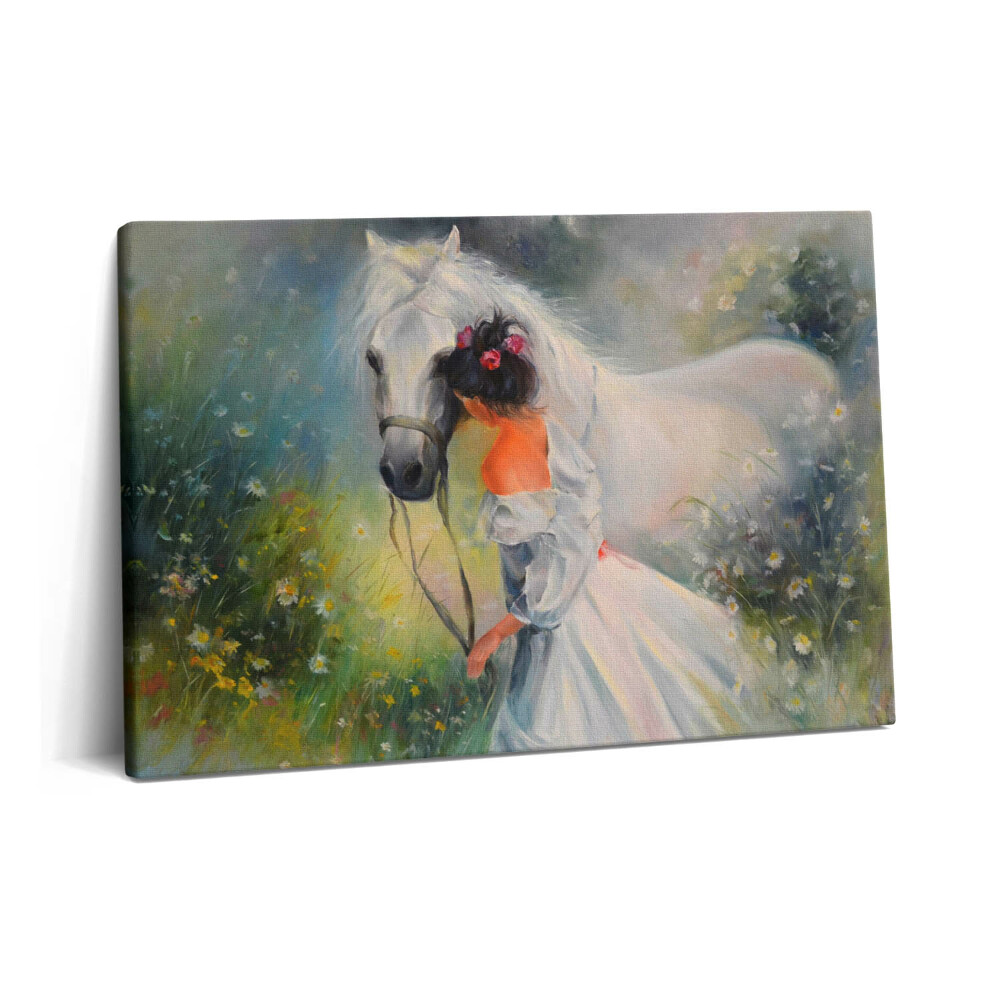 Obraz na plátne 60x40 Krásna žena s koňom