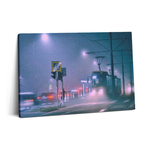 Fotoobraz na plátne 60x40 Varšava v nočnej hmle