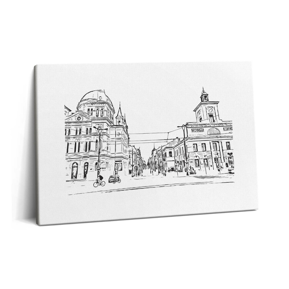 Fotoobraz na plátne 60x40 Ilustrácia starého mesta Poznaň