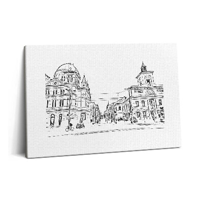 Fotoobraz na plátne 60x40 Ilustrácia starého mesta Poznaň