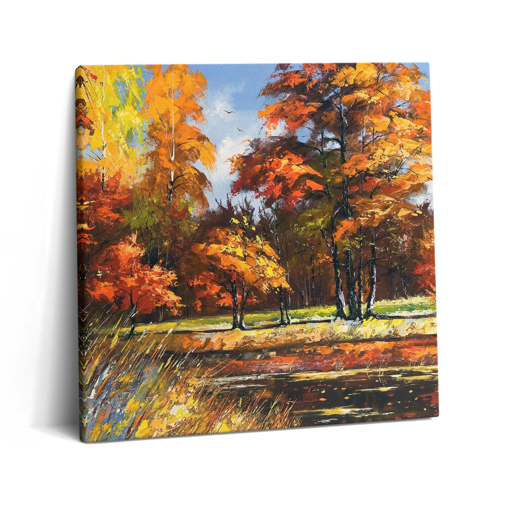 Obraz na plátne 60x60 Jesenná krajina pri jazere