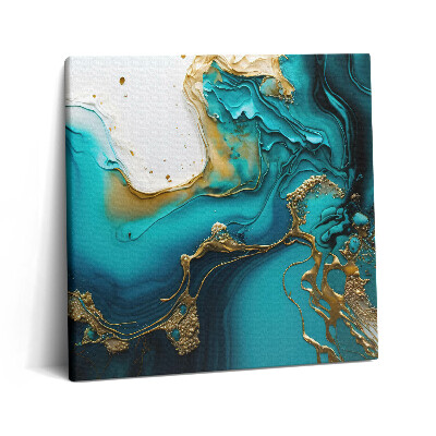 Obraz na plátne 60x60 Tyrkysové vlny so zlatými odleskami