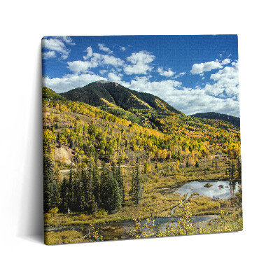 Obraz na plátne 60x60 Hory v jesennom lese