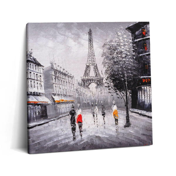 Obraz na plátne 60x60 Parížska ulica s Eiffelovou vežou