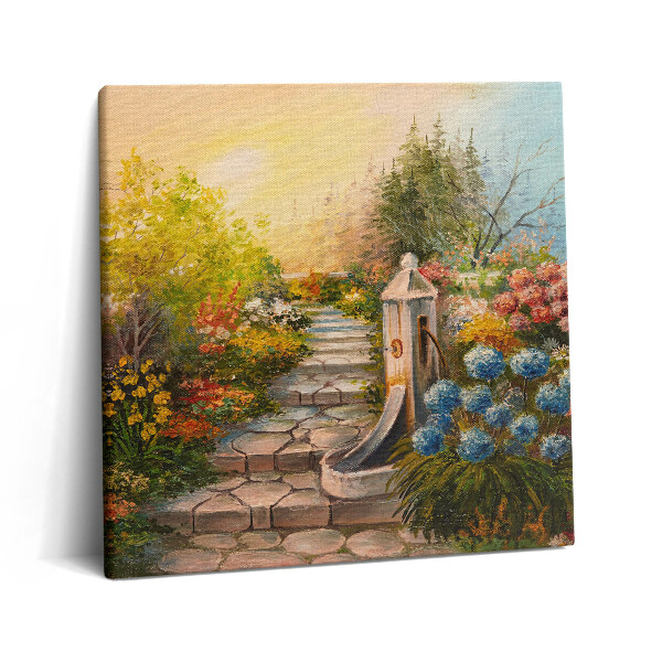Obraz na plátne 60x60 Záhradná cesta pri západe slnka