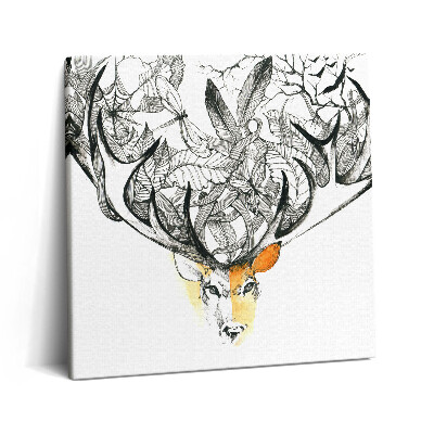 Obraz na plátne 60x60 Jelenie parohy v prírodných vzoroch