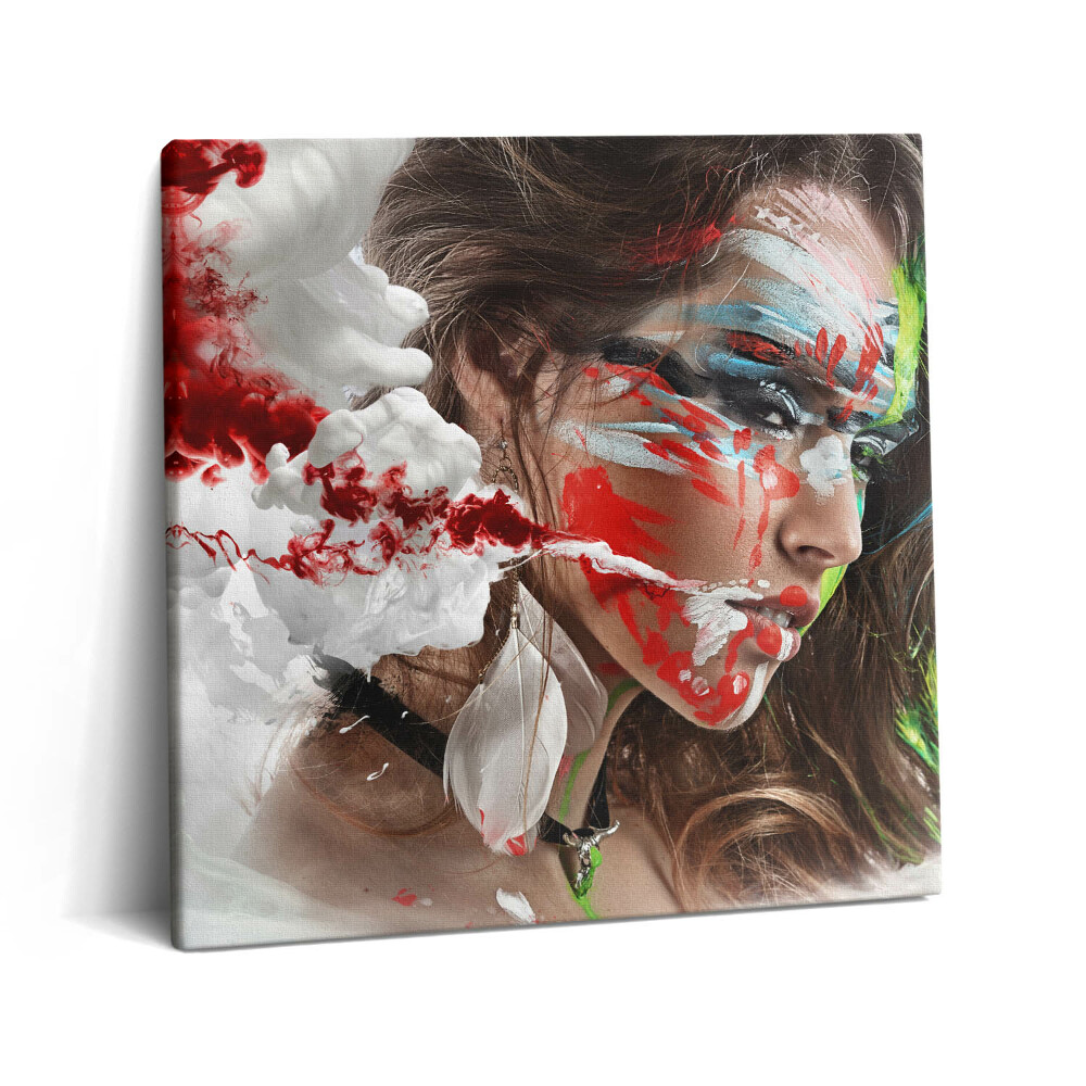 Fotoobraz na plátne 60x60 Dúhová tvár v oblakoch farieb