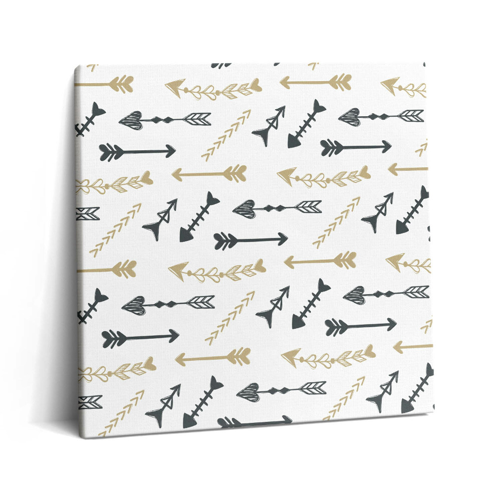 Obraz na plátne 60x60 Vzor šípok v zlate a čiernej