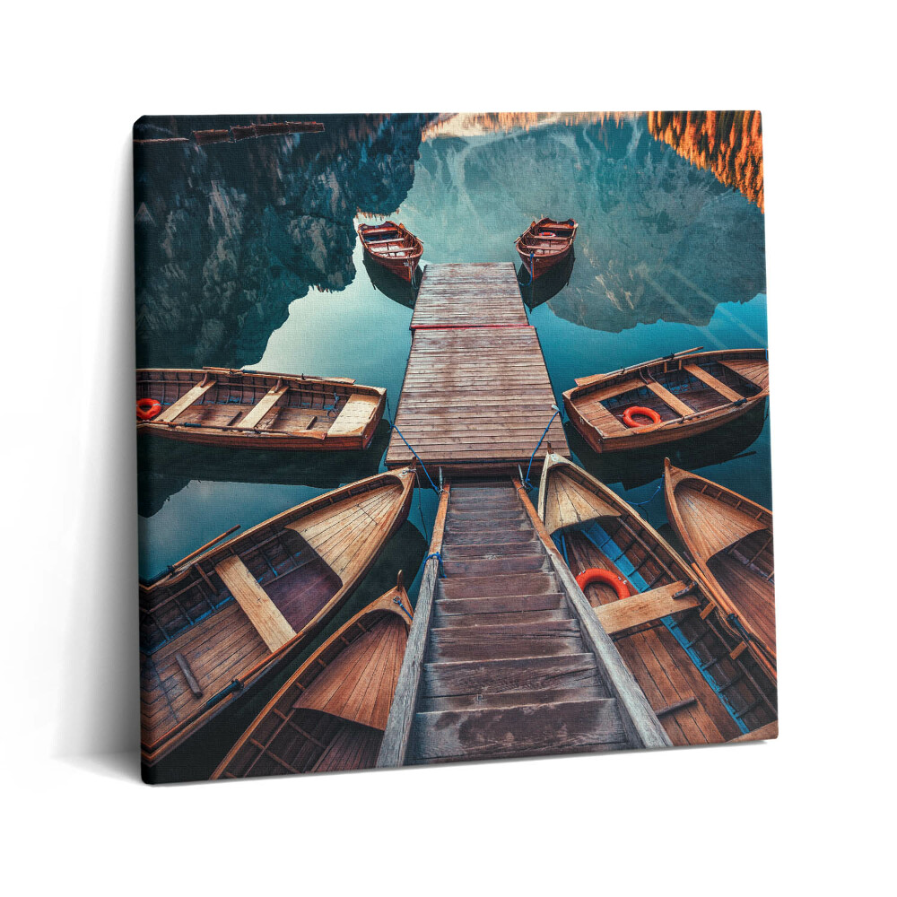 Fotoobraz na plátne 60x60 Člny pri pokojnom móle