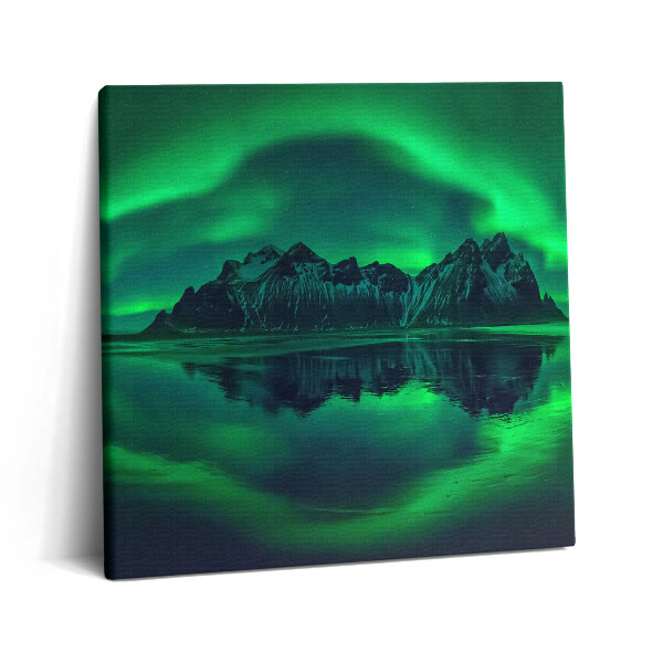Obraz na plátne 60x60 Aurora nad horským jazerom