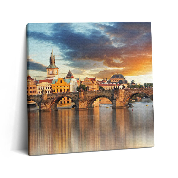 Fotoobraz na plátne 60x60 Pražský most pri západe slnka
