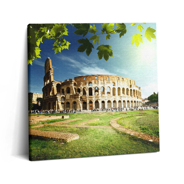 Obraz na plátne 60x60 Koloseum pod zelenými listami