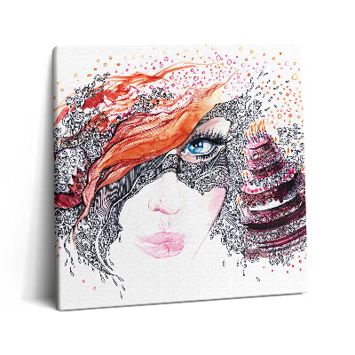 Obraz na plátne 60x60 Fantázia v ohnivých vlasoch