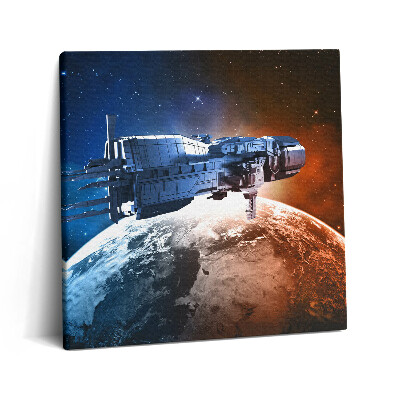 Fotoobraz na plátne 60x60 Vesmírna loď nad planétou Zemi