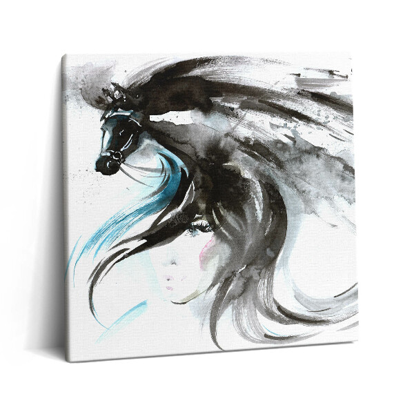 Fotoobraz na plátne 60x60 Snový vír koní a vlasov