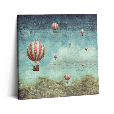 Fotoobraz na plátne 60x60 Balóny v oblakoch nad lesom