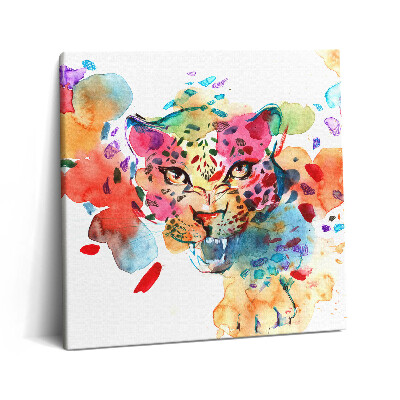 Obraz na plátne 60x60 Farebný leopard v akvareli