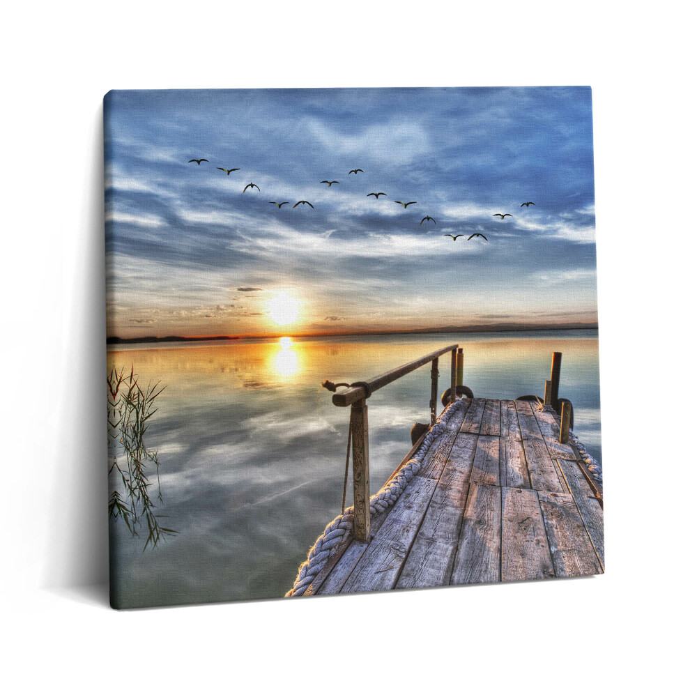 Fotoobraz na plátne 60x60 Pokojný západ slnka pri jazere