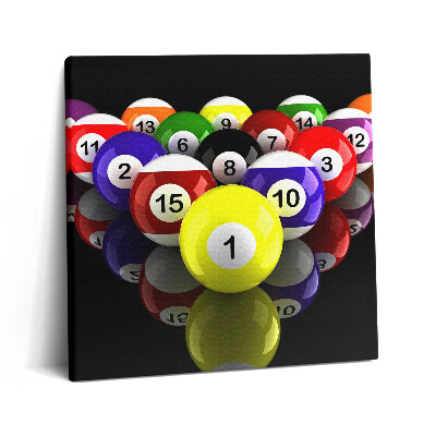 Obraz na plátne 60x60 Farebné biliardové gule na stole
