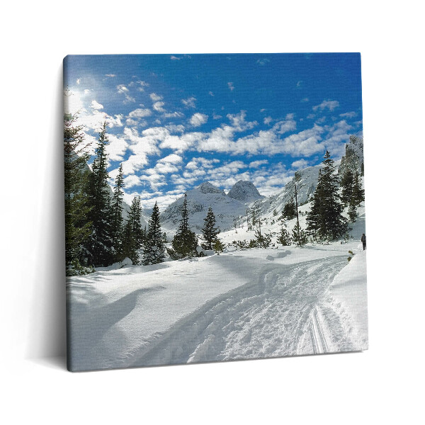 Fotoobraz na plátne 60x60 Zasnežená horská krajina pod oblohou