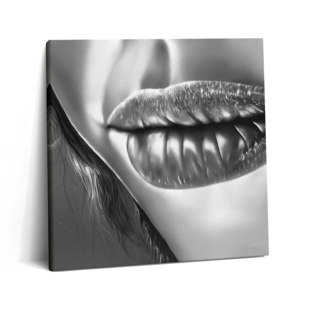 Obraz na plátne 60x60 Úsmev v odtieňoch šedej