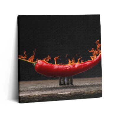 Fotoobraz na plátne 60x60 Pálivá paprika v plameňoch