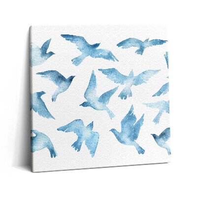 Obraz na plátne 60x60 Modré siluety letiaceho vtáctva
