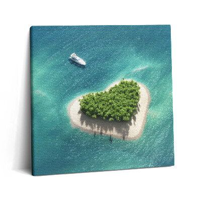 Obraz na plátne 60x60 Ostrov v tvare srdca