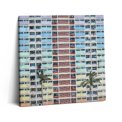 Obraz na plátne 60x60 Farebné paneláky s palmami