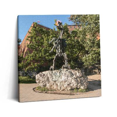 Obraz na plátne 60x60 Socha draka pred hradom