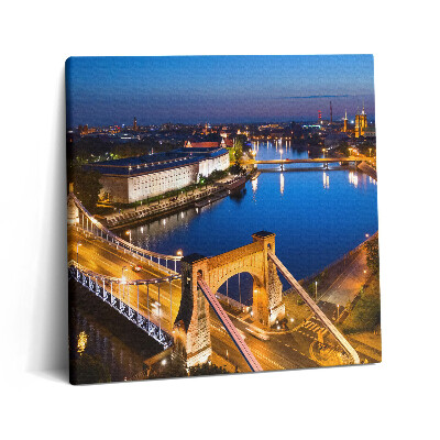 Obraz na plátne 60x60 Nočný pohľad na osvetlený most