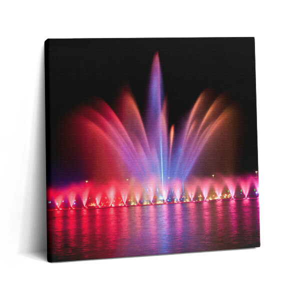 Fotoobraz na plátne 60x60 Farebná fontána v noci