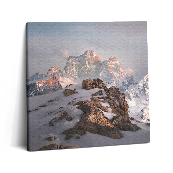 Fotoobraz na plátne 60x60 Hory v zimnom úsvite