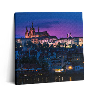 Obraz na plátne 60x60 Pražský hrad za súmraku